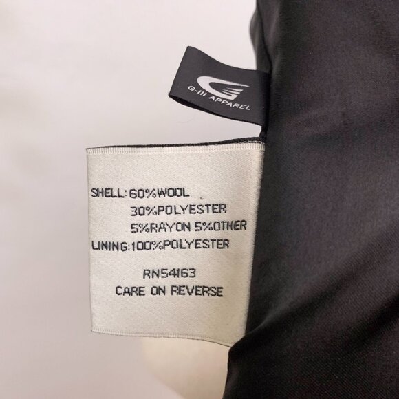 Kenneth Cole Black Wool Blend Trench Coat Size 4 - Picture 12 of 13